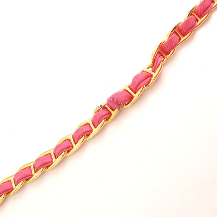 PRADA Nylon Leather Chain Shoulder Bag Pink BR4965 Used