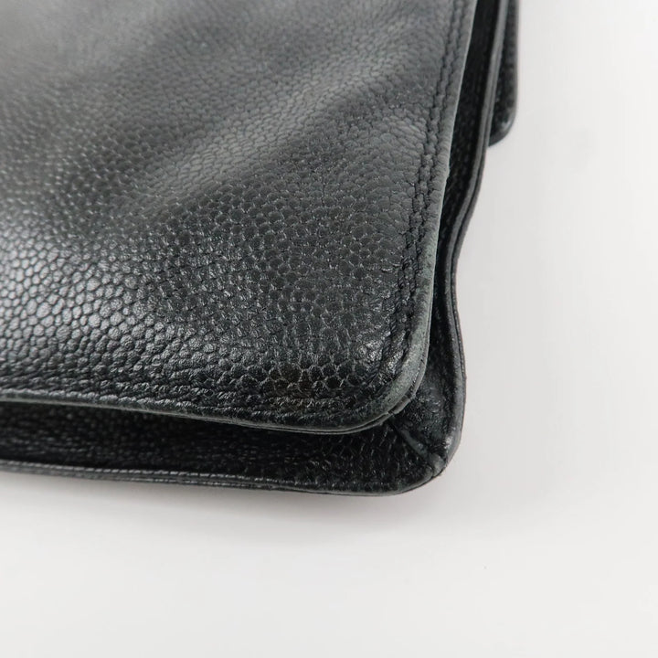 CHANEL COCO Mark Caviarskin Shoulder Bag Crossbody Bag Black Used