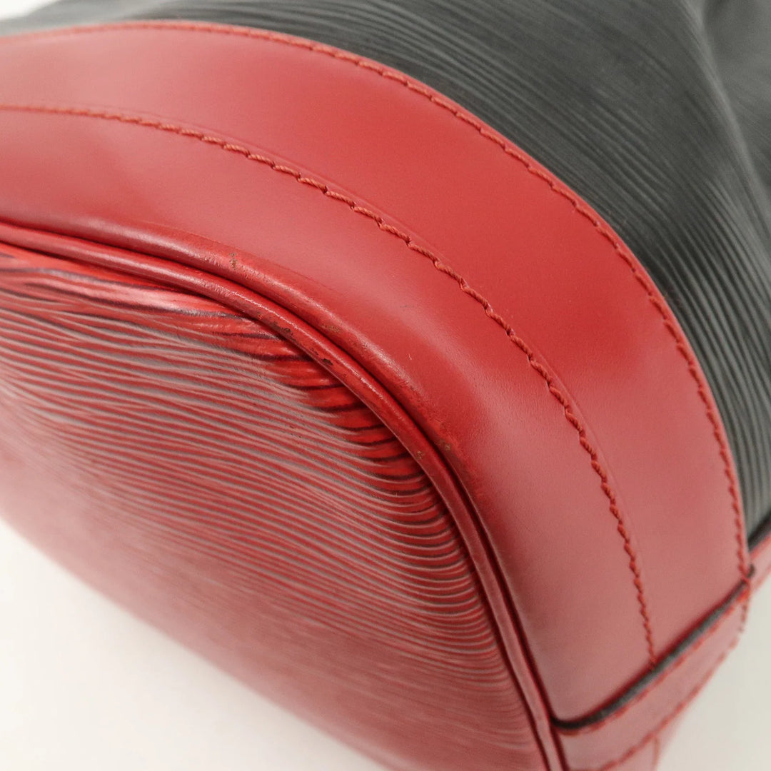 Louis Vuitton Epi Noe Shoulder Bag Noir Castilian Red M44017