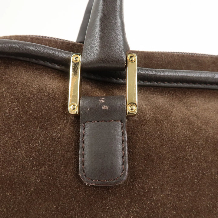 LOEWE Anagram Suede Leather Amazona 28 Hand Bag Brown