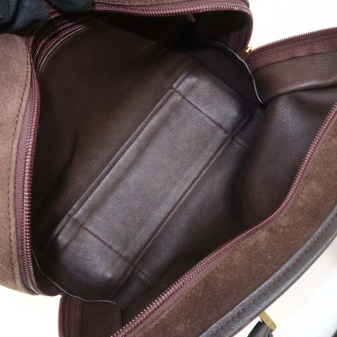 LOEWE Anagram Suede Leather Amazona 28 Hand Bag Brown