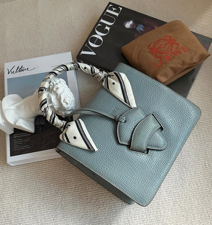 LOEWE Mist Blue Leaf Tote Bag｜Mini Size with Elegant Silhouette 🤍✨ Timeless Vintage Charm