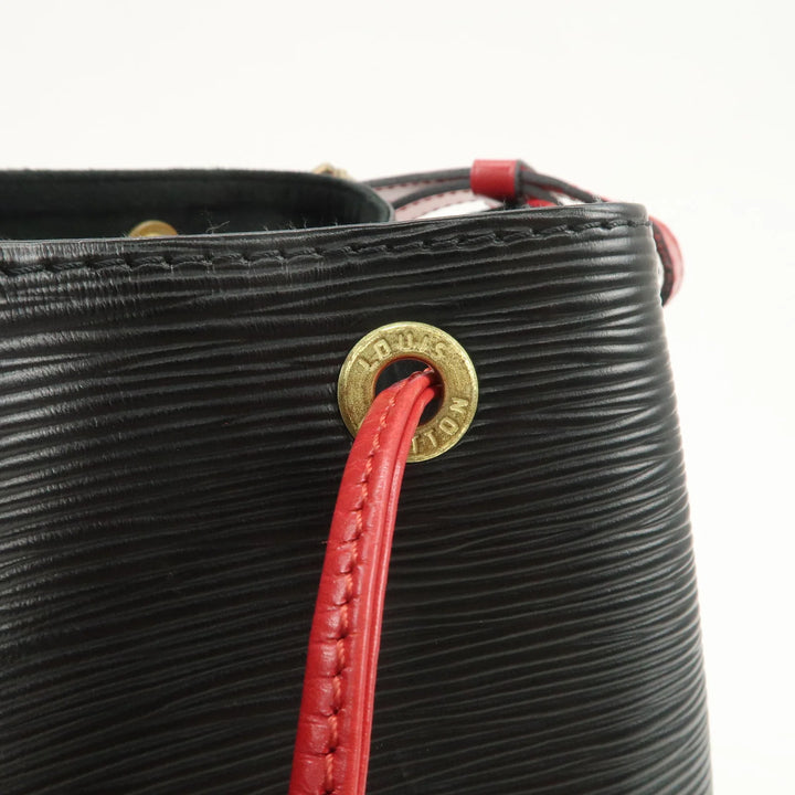 Louis Vuitton Epi Noe Shoulder Bag Noir Castilian Red M44017