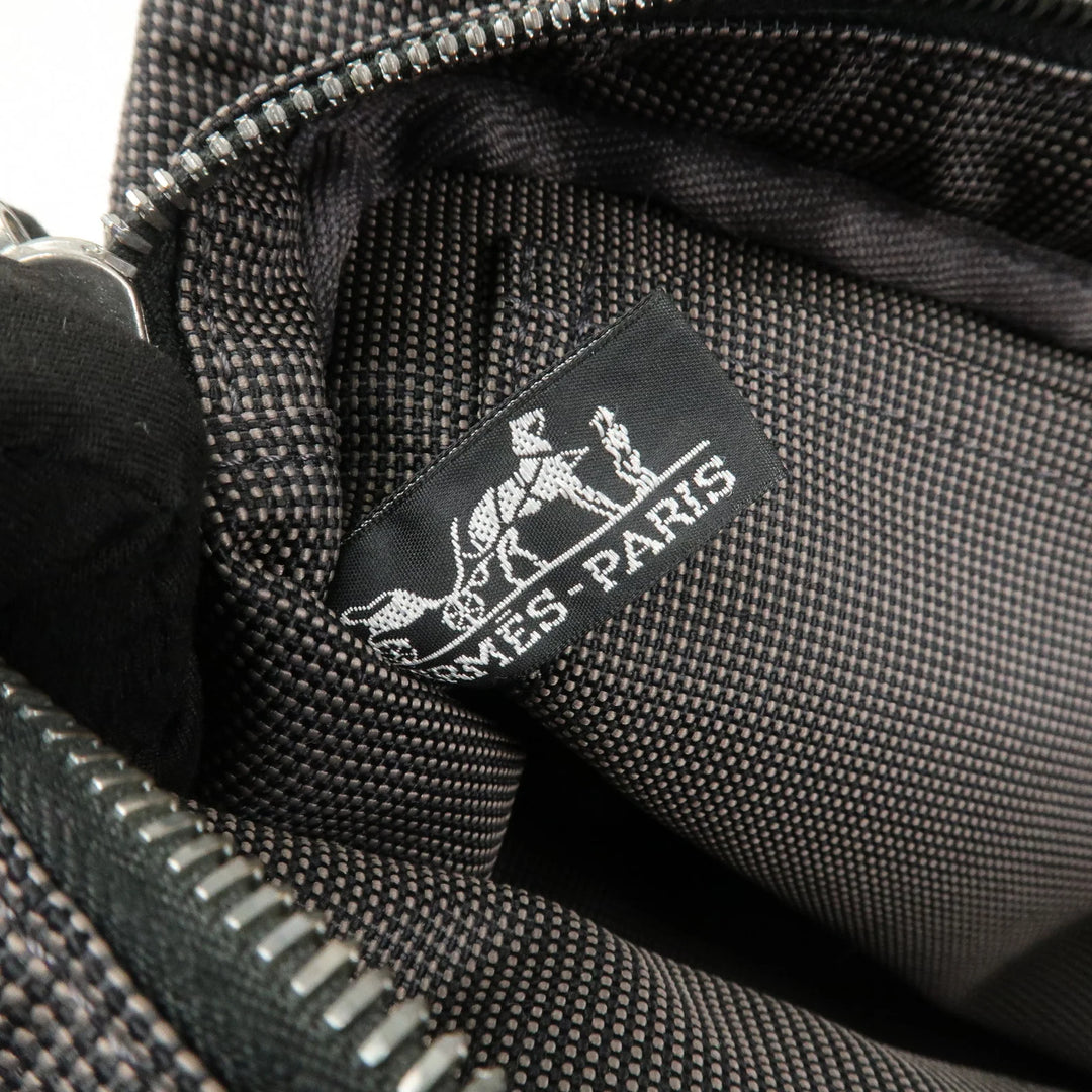 Hermes Herline PM Nylon Canvas Tote Bag Hand Bag Black