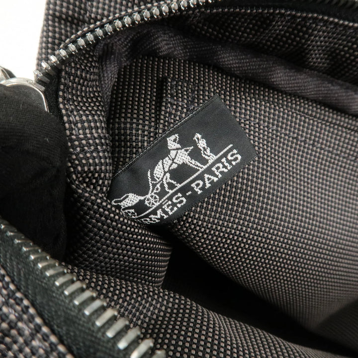 Hermes Herline PM Nylon Canvas Tote Bag Hand Bag Black