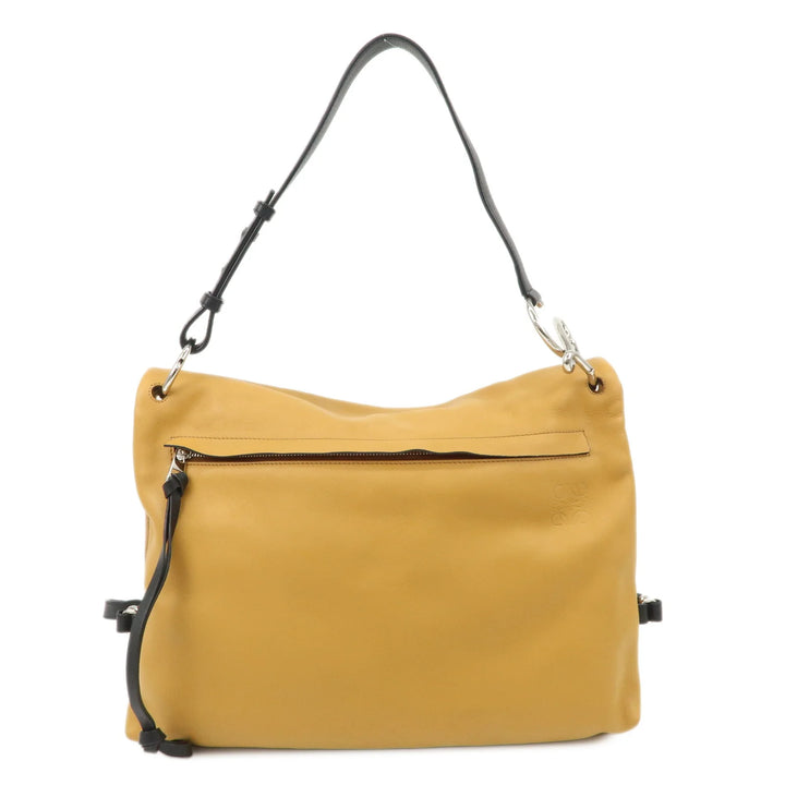 LOEWE Leather Suede Tent Bag Shoulder Bag Brown Silver HDW Used