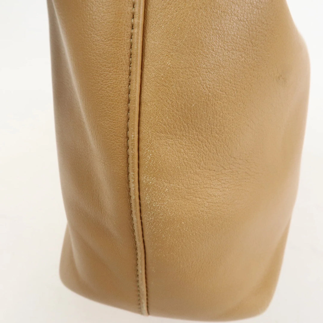 Christian Dior Maris Pearl Leather Hand Bag Light Brown