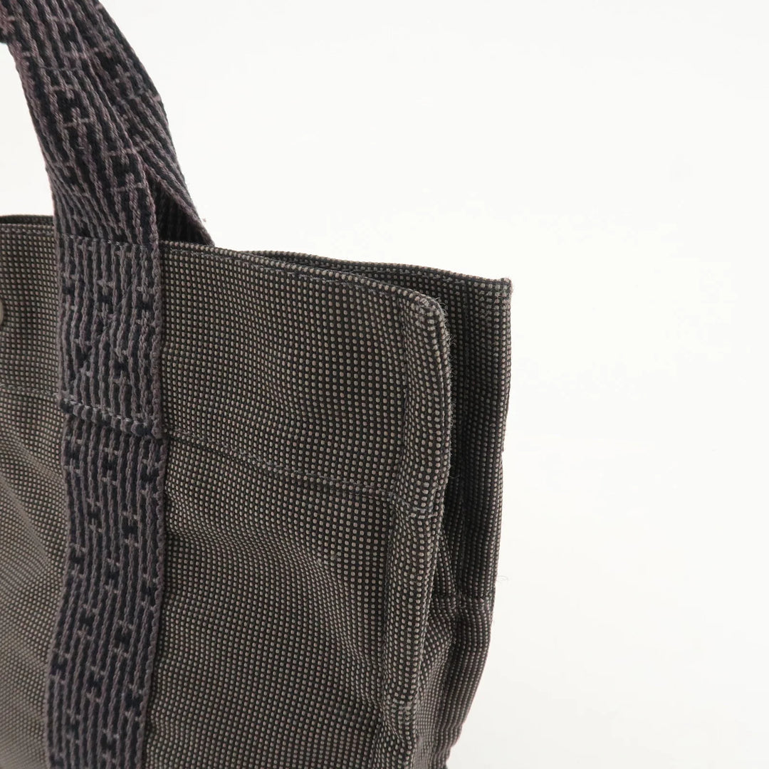 Hermes Herline PM Nylon Canvas Tote Bag Hand Bag Black