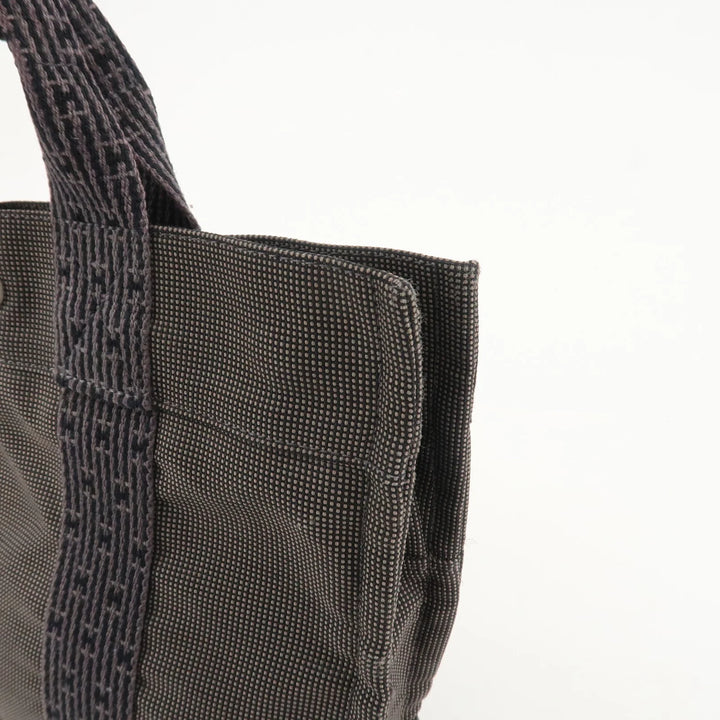 Hermes Herline PM Nylon Canvas Tote Bag Hand Bag Black