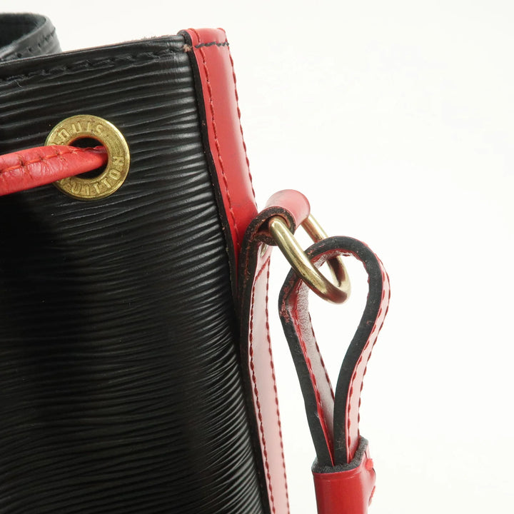 Louis Vuitton Epi Noe Shoulder Bag Noir Castilian Red M44017