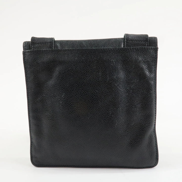 CHANEL COCO Mark Caviarskin Shoulder Bag Crossbody Bag Black Used