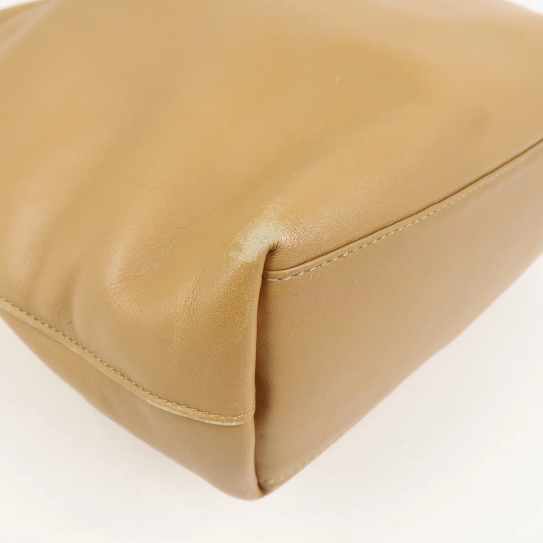 Christian Dior Maris Pearl Leather Hand Bag Light Brown