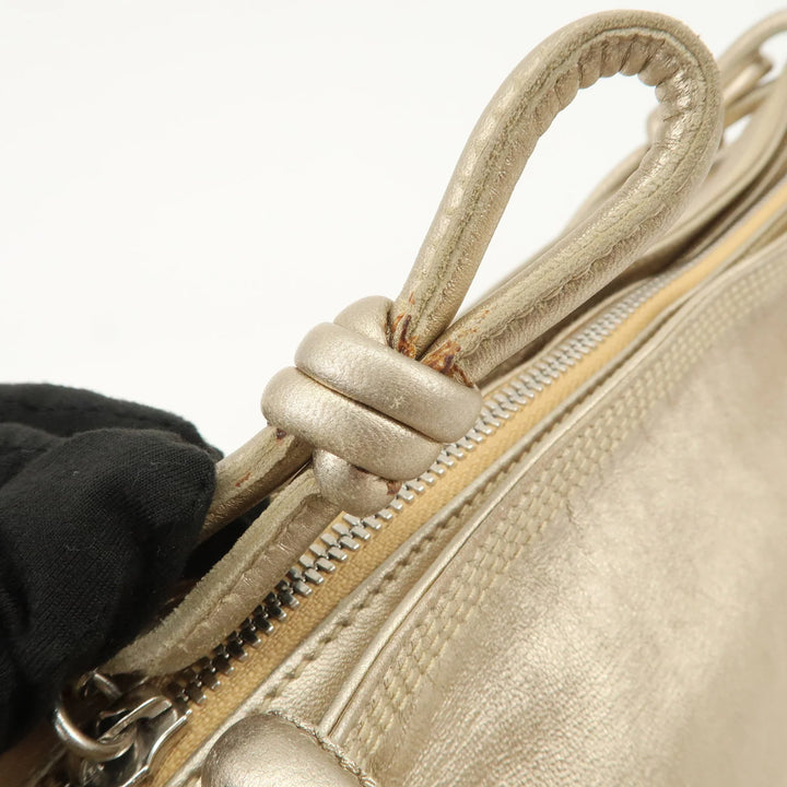 LOEWE Anagram Nappa Leather Hand Bag Shoulder Bag Champagne Gold