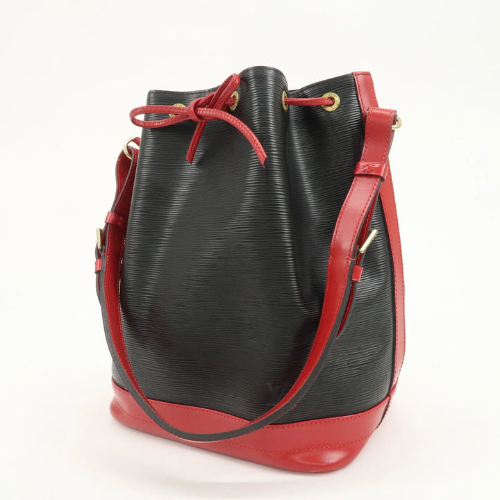 Louis Vuitton Epi Noe Shoulder Bag Noir Castilian Red M44017
