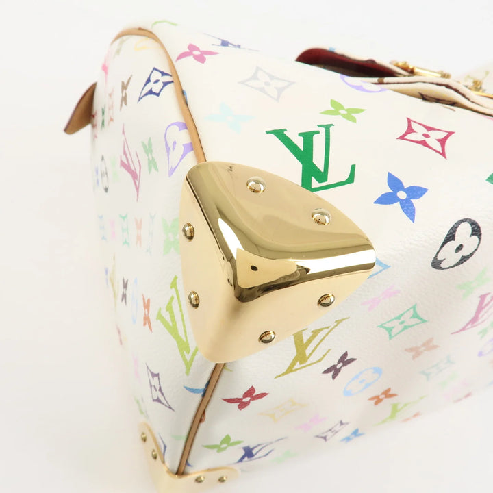 Louis Vuitton Monogram Multicolor Speedy 30 Hand Bag Blanc M92643 Used