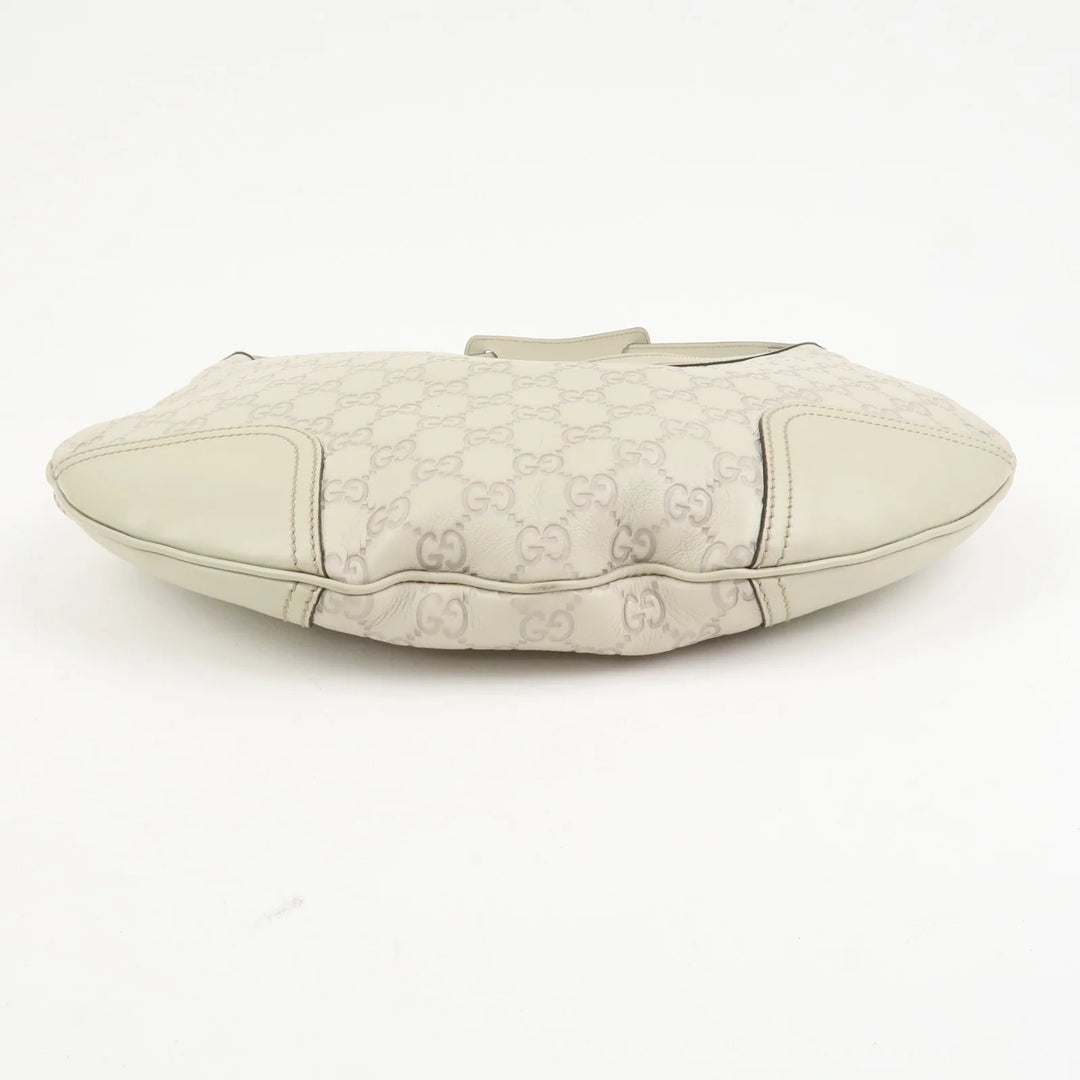 GUCCI Sherry Guccissima Leather Shoulder Bag Ivory 293596