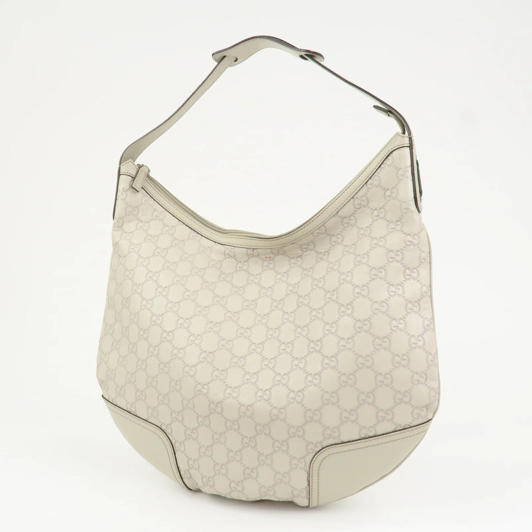 GUCCI Sherry Guccissima Leather Shoulder Bag Ivory 293596