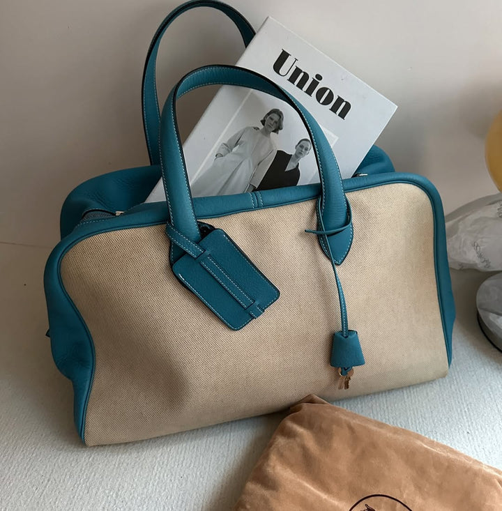 Hermes Victoria 40cm in Blue Jean & Canvas｜Functional Travel Tote × Understated Everyday Luxury ✨