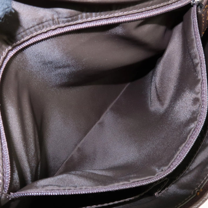 Christian Dior Trotter Canvas Leather Shoulder Bag Brown Used