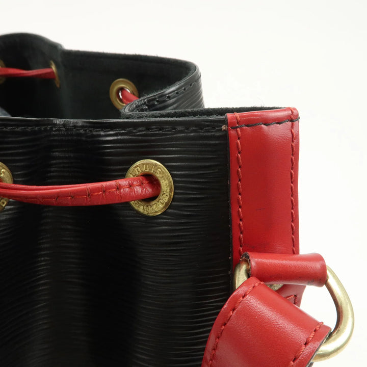 Louis Vuitton Epi Noe Shoulder Bag Noir Castilian Red M44017