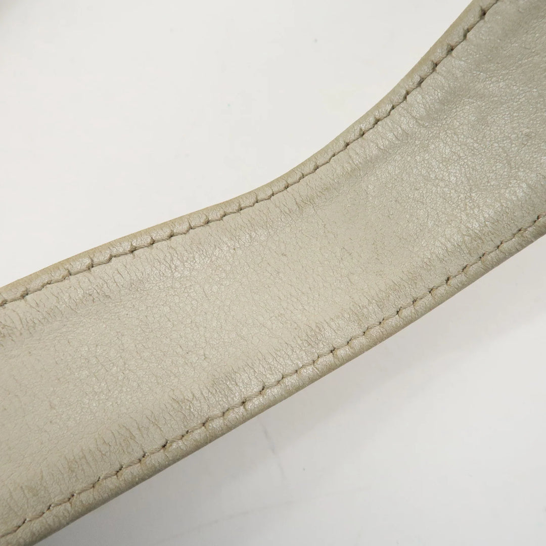 LOEWE Anagram Leather Suede Shoulder Bag Hand Bag Beige Ivory