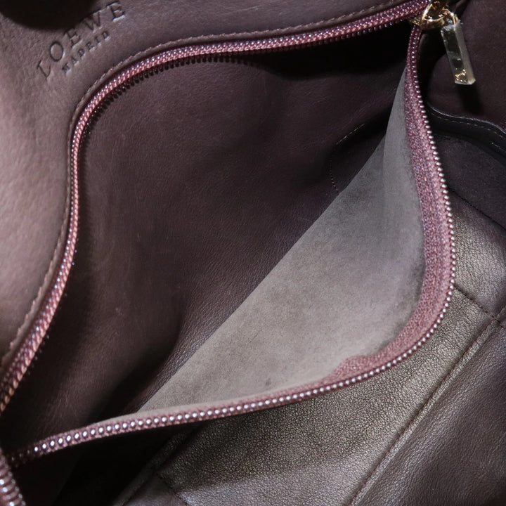 LOEWE Anagram Suede Leather Amazona 28 Hand Bag Brown