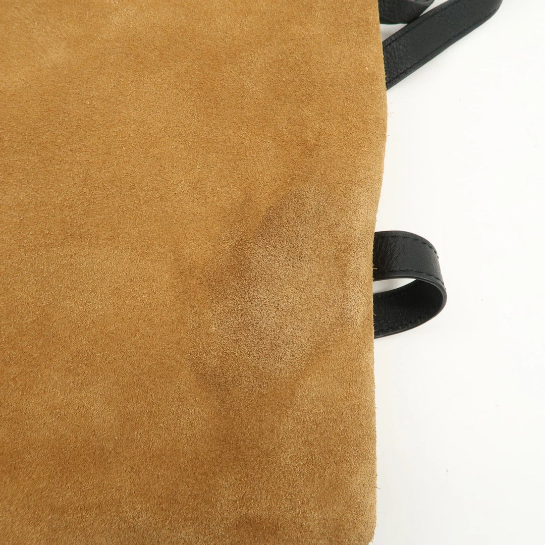 LOEWE Leather Suede Tent Bag Shoulder Bag Brown Silver HDW Used