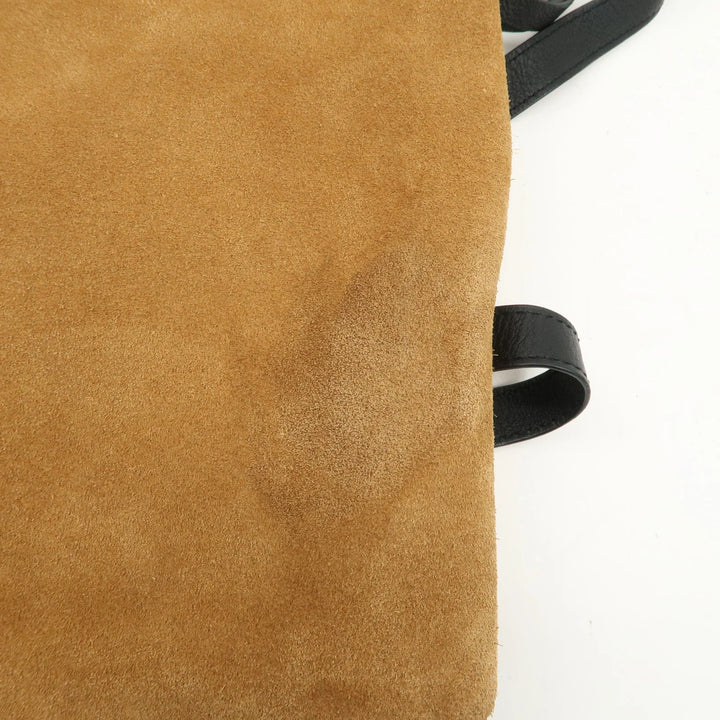 LOEWE Leather Suede Tent Bag Shoulder Bag Brown Silver HDW Used