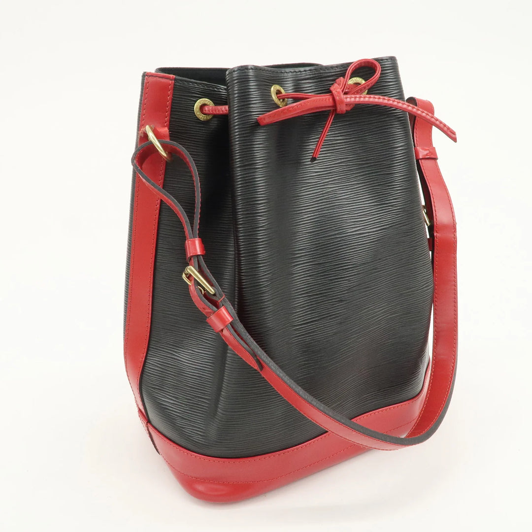Louis Vuitton Epi Noe Shoulder Bag Noir Castilian Red M44017