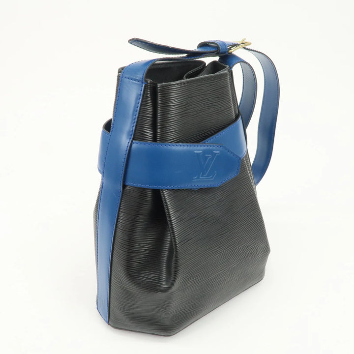 Louis Vuitton Epi Leather Sac de Paul Shoulder Bag Noir Tredo Blue