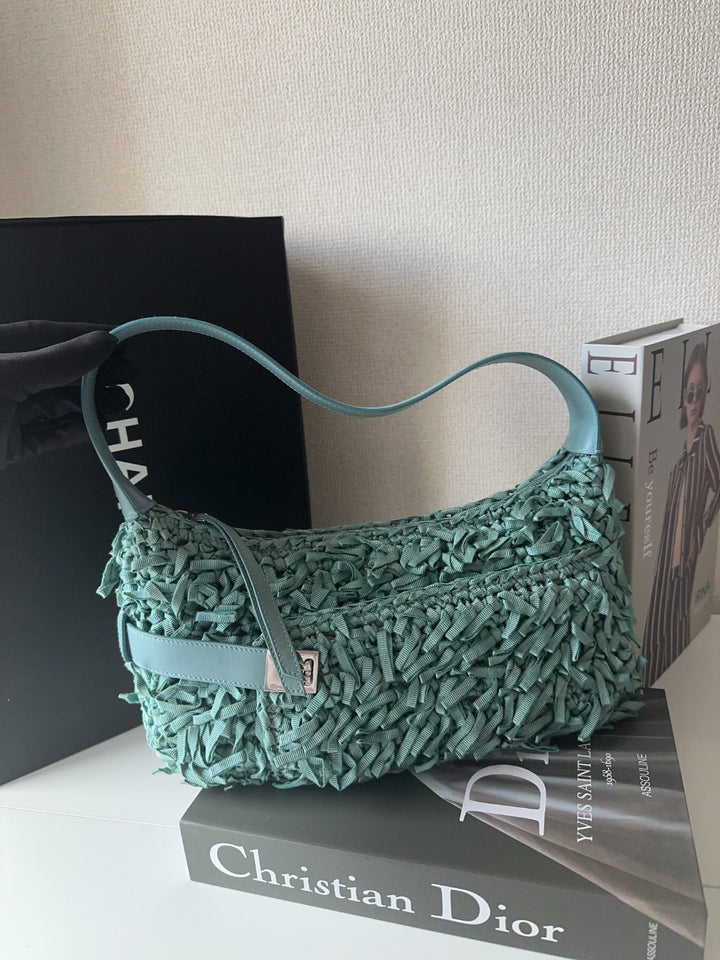 FERRAGAMO Sky Blue Ribbon Hobo 💙 A Rare, Refreshing Charmer