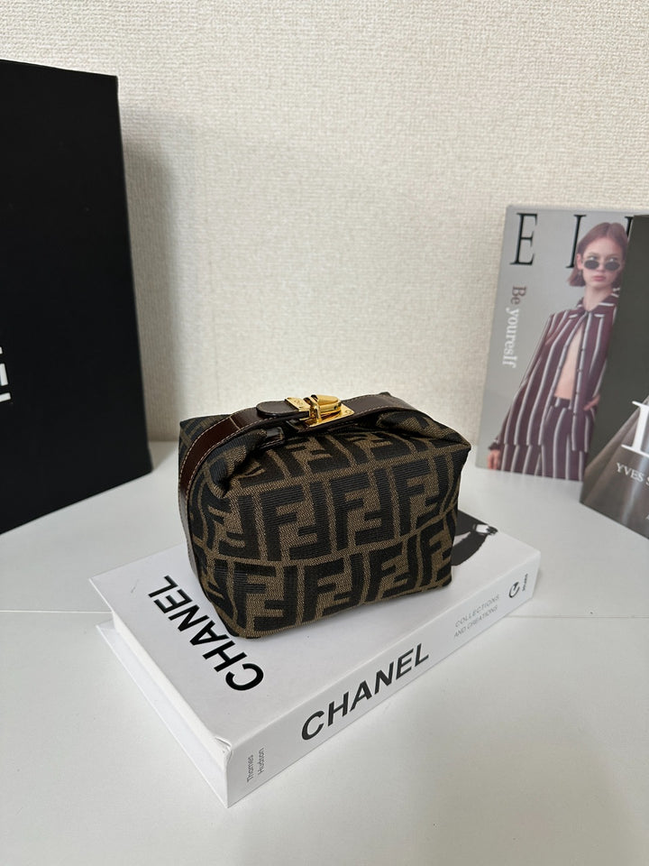 Fendi Mini Lunch Box Top Handle Bag ✨Iconic Shape × Compact &amp; Cute × Gold-Tone Hardware