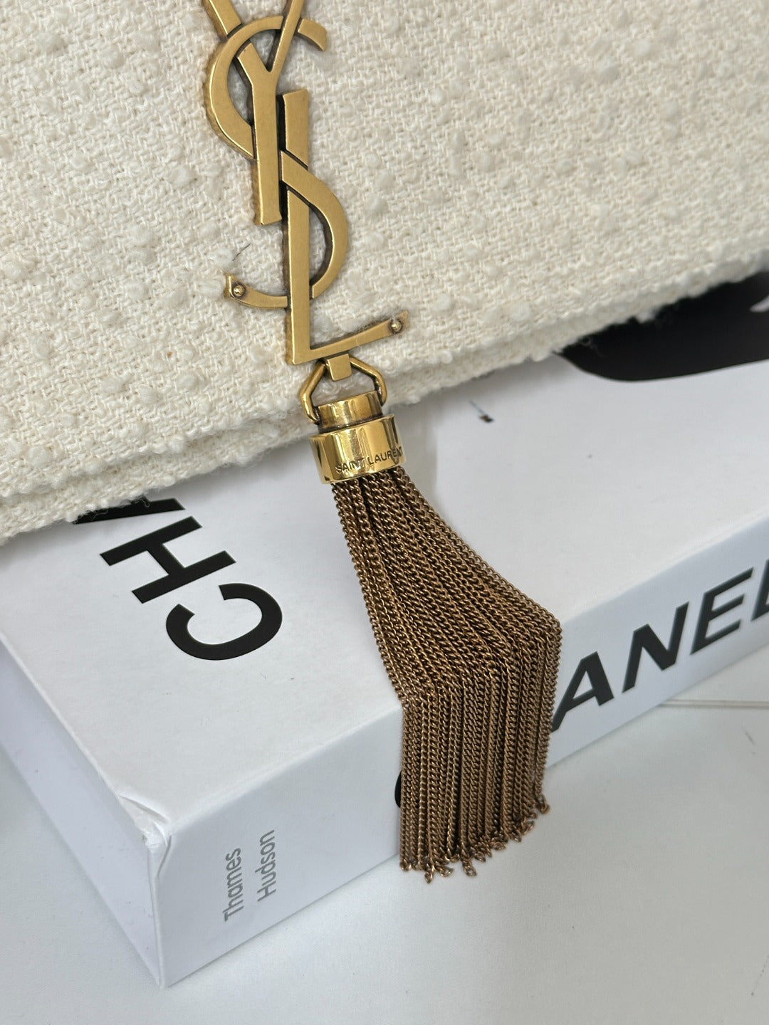 Yves Saint Laurent Tweed Tassel Shoulder Bag ✨