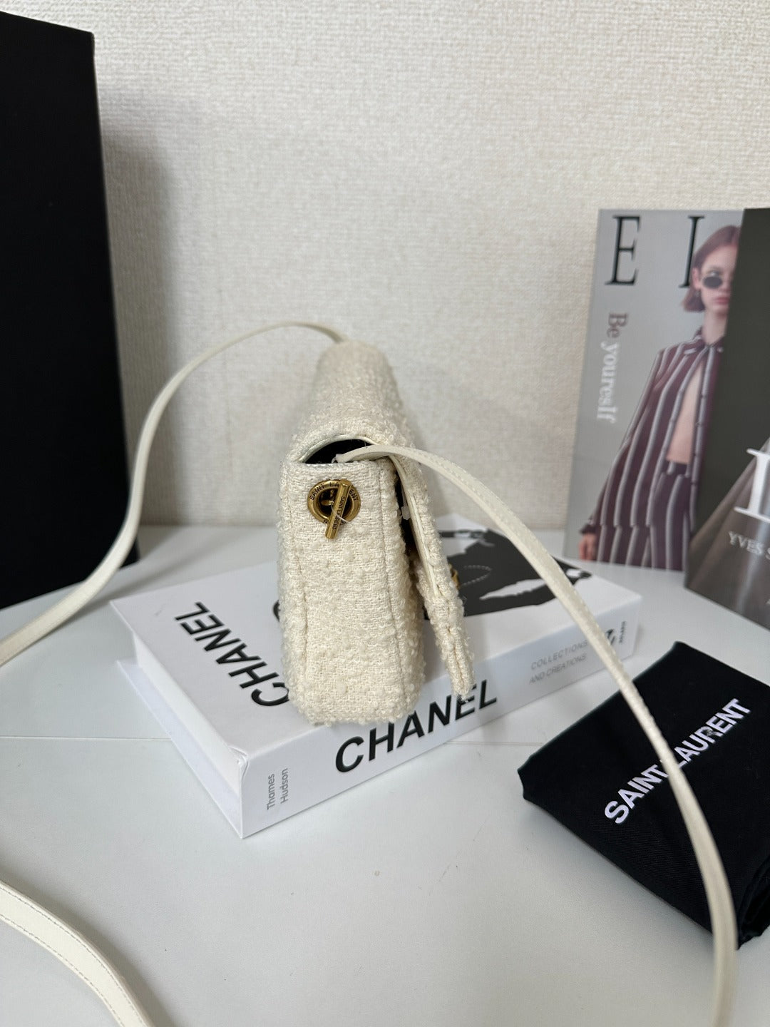 Yves Saint Laurent Tweed Tassel Shoulder Bag ✨