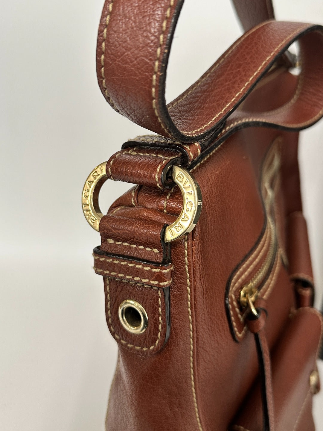 BVLGARI Caramel Leather Crossbody Bag