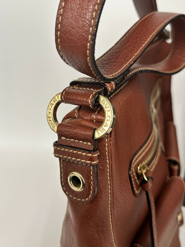 BVLGARI Caramel Leather Crossbody Bag