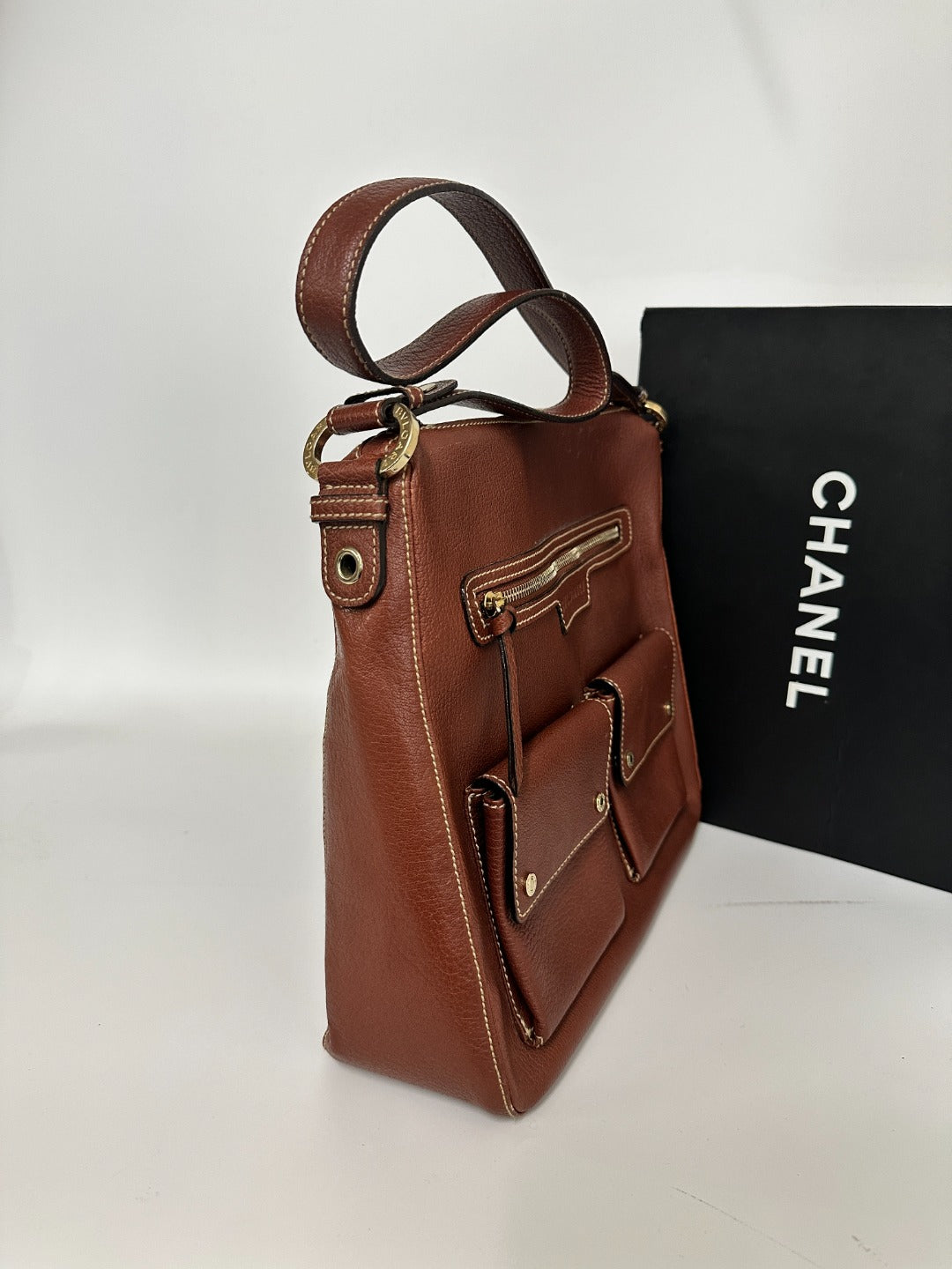 BVLGARI Caramel Leather Crossbody Bag