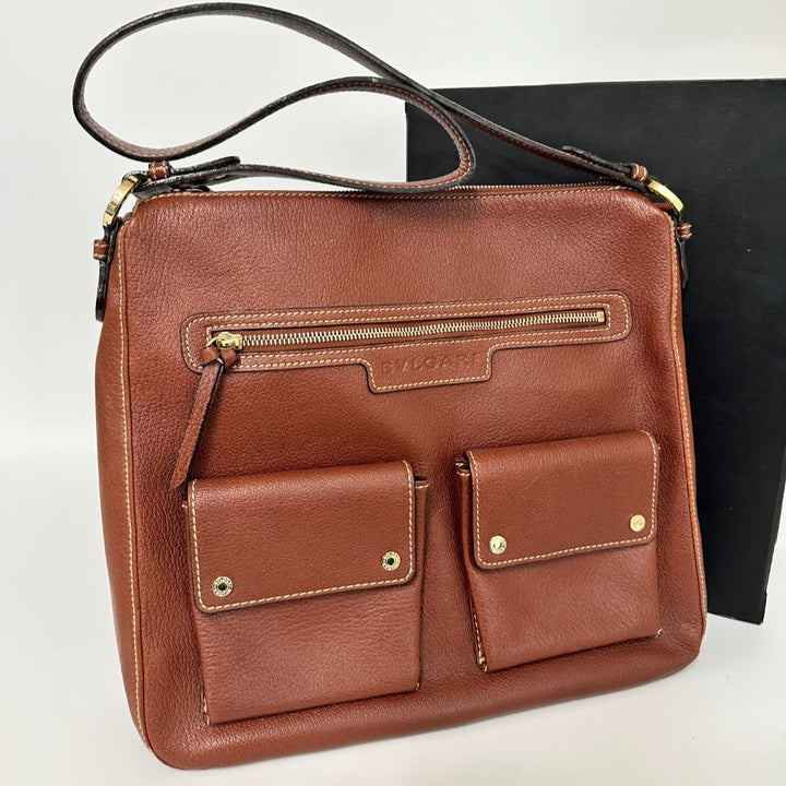BVLGARI Caramel Leather Crossbody Bag
