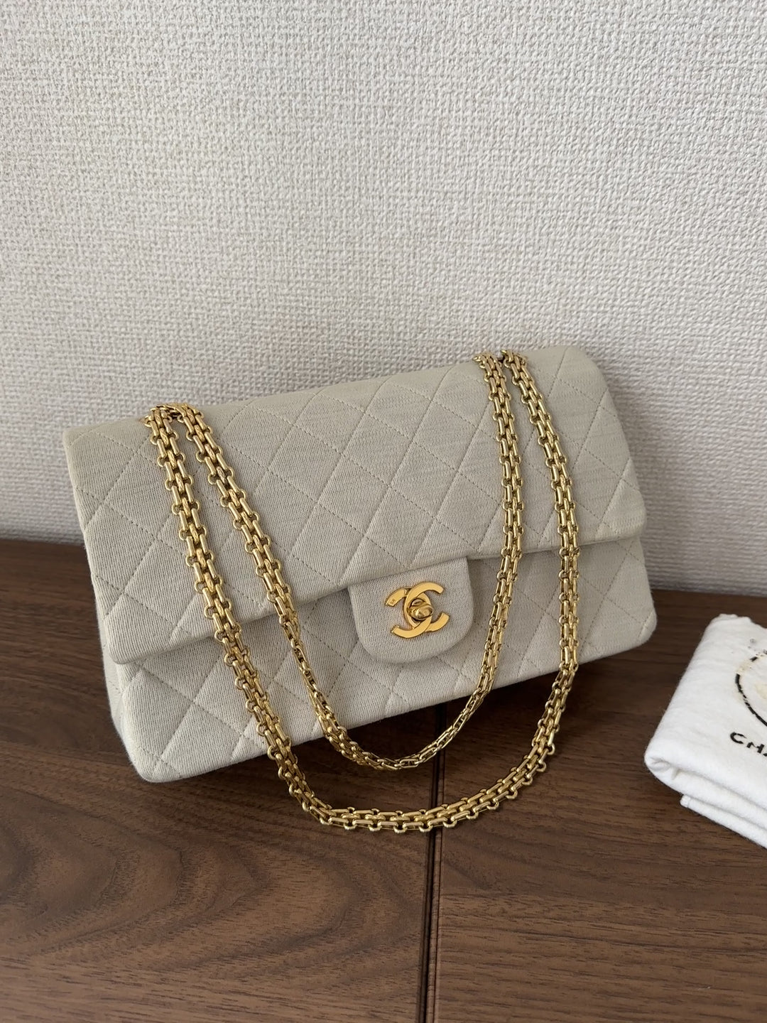 Chanel Fabric Classic Flap 25🤍 | Timeless Elegance in Ivory