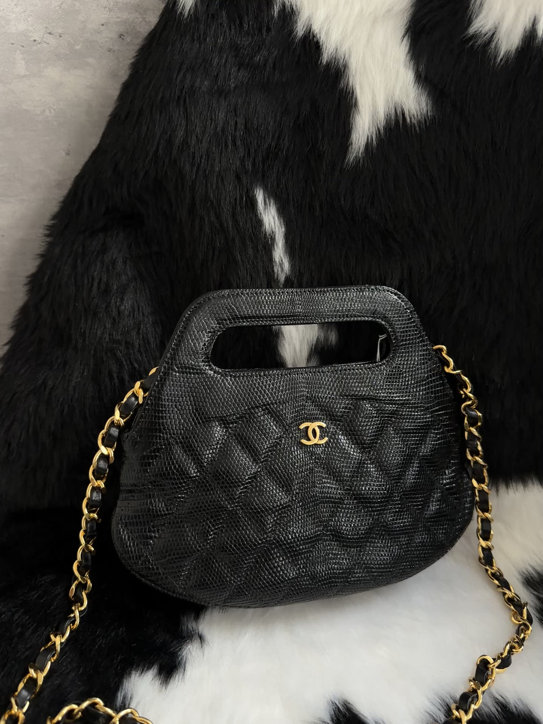 Chanel Rare Lizard Skin Mini Chain Bag