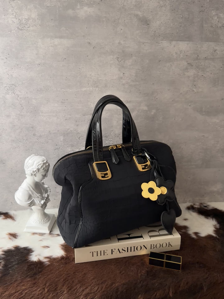 Fendi Boston Bag 🖤｜Gold FF Hardware｜Lightweight Design｜Great Value