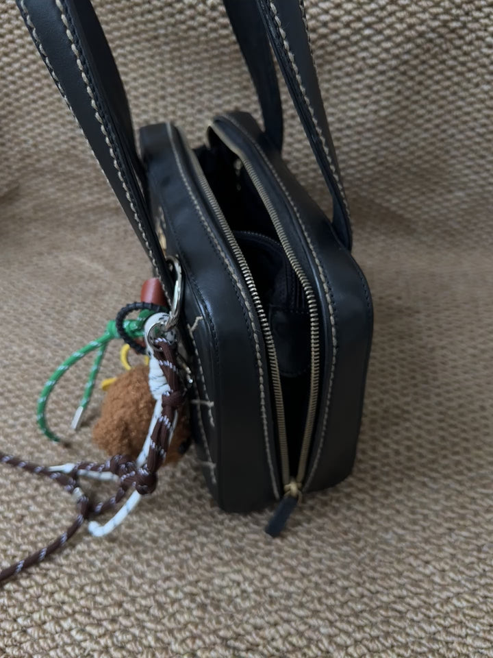 CHANEL Rare External Stitch Small Tote – Black Lambskin with Contrast Stitching 👜