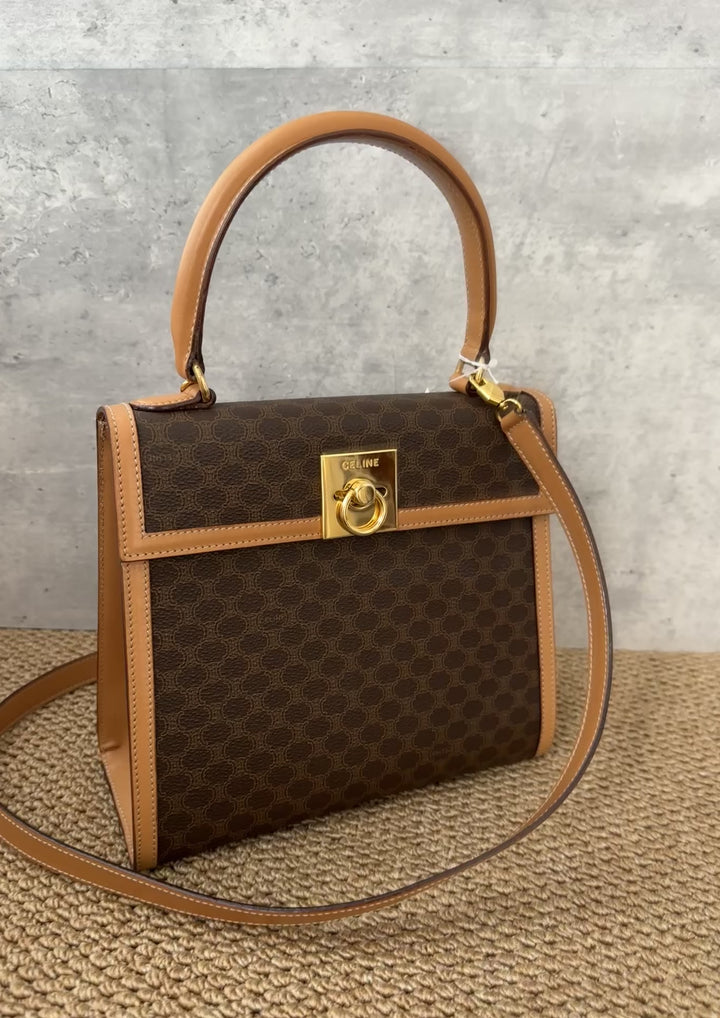 CELINE Monogram Kelly Bag 🤎｜Vintage Elegance with Original Strap