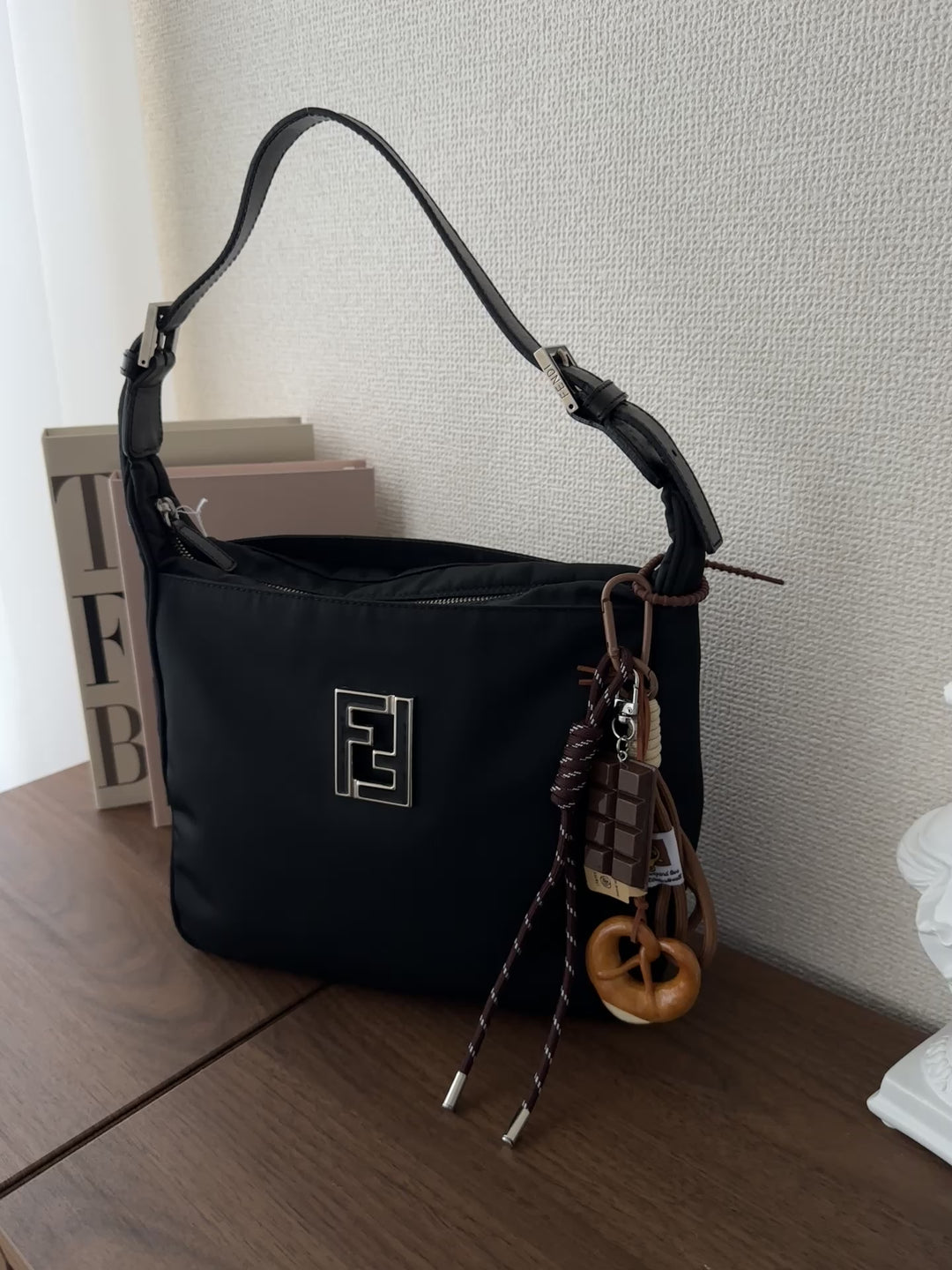 FENDI So Black Nylon Hobo 🖤✨ Near Pristine