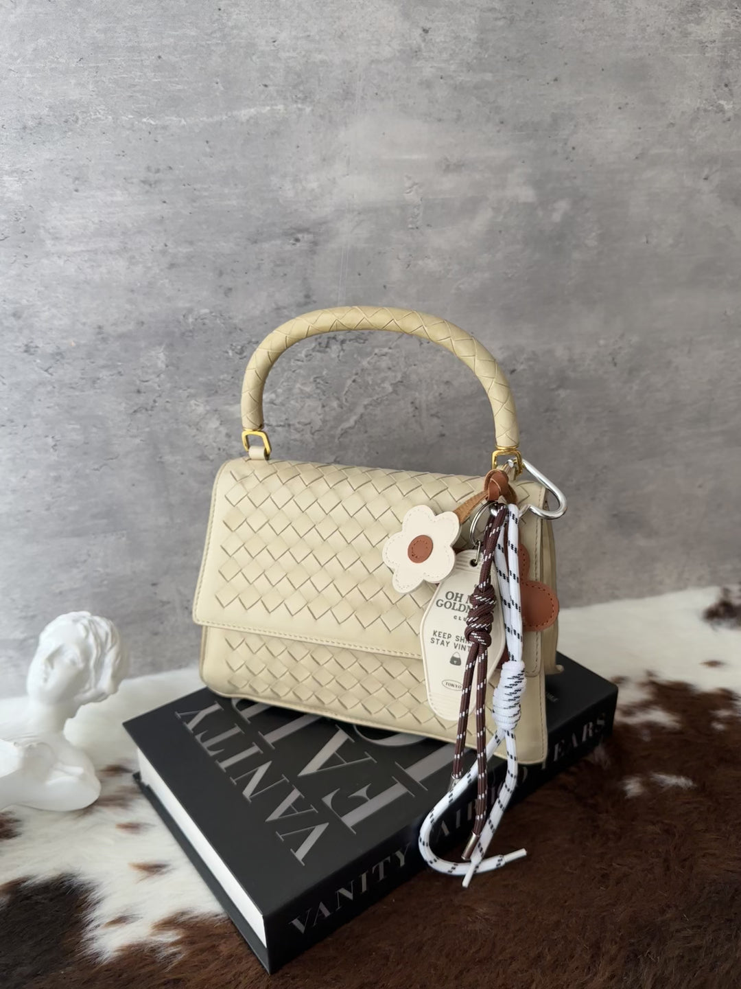 BOTTEGA VENETA Small Kelly-Style Bag 🤍✨｜Intrecciato Weave × Cream Leather × Convertible Carry