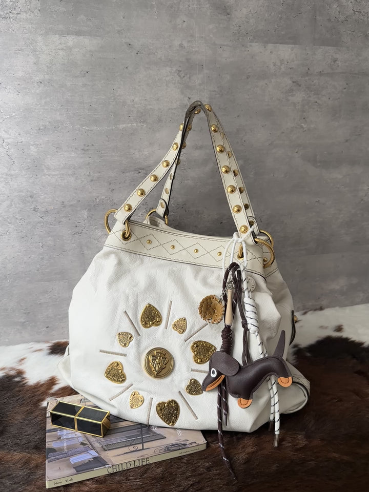 GUCCI Irina Tote Bag 🤍｜Vintage Heart Medallions × Lightweight Design × Workday Capacity