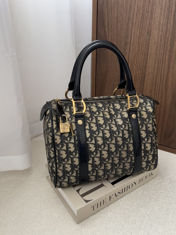 Christian Dior Monogram Boston Bag 🖤✨ With Lock & Key | Excellent Condition