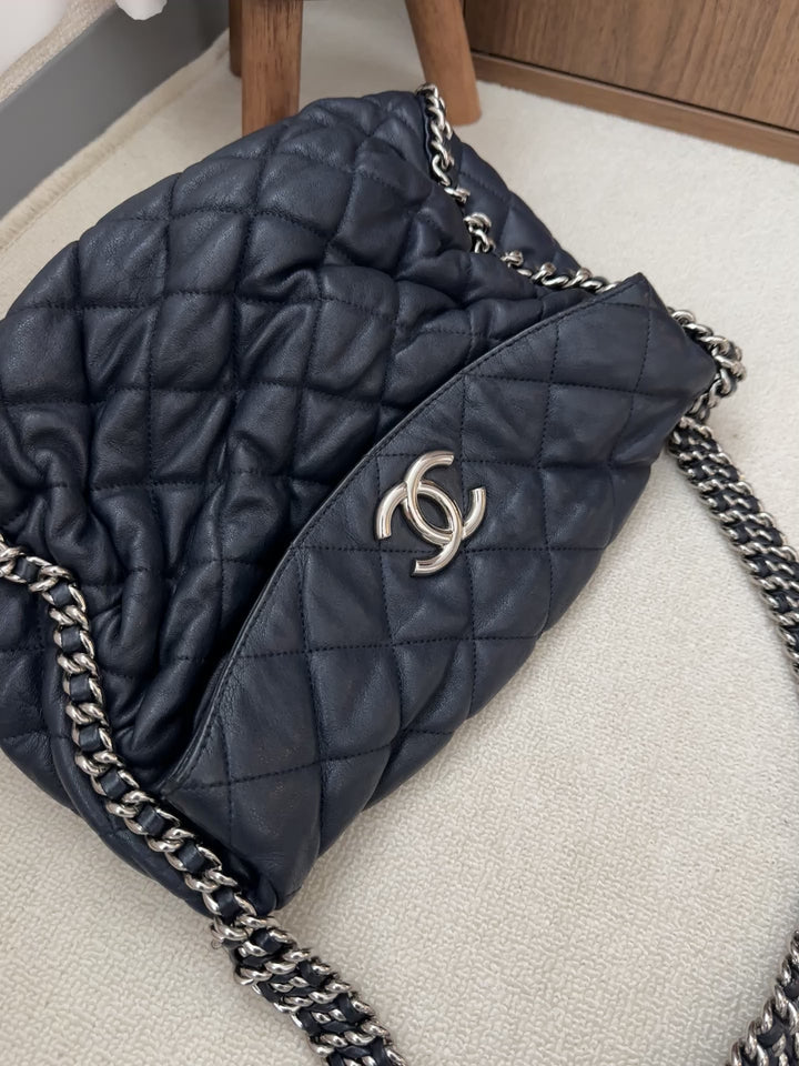 Chanel Quilted Edge Hobo Bag 💙✨ With Sticker