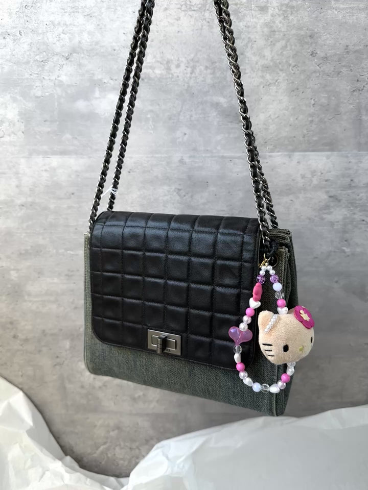 CHANEL Denim & Leather Chain Bag – Small Yuanbao Style 🖤✨
