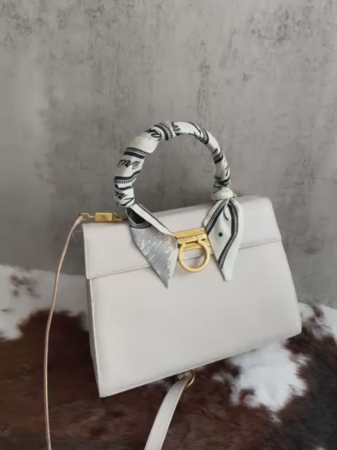 Ferragamo White Kelly 🤍 | Timeless Grace in a Petite Frame